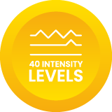 40 intensity levels on yellow button