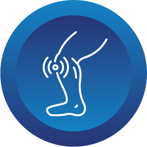 Blue knee pain animation